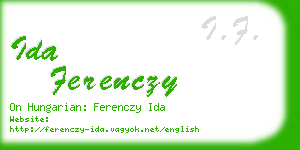 ida ferenczy business card